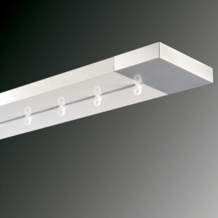 Sistema per tende arricciate con corda, installazione a soffitto, Stralys