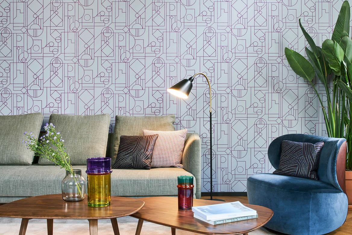 Collezione carta da parati Tinted Tiles Tema 3D, elementi in rilievo Carta da parati Tinted Tiles